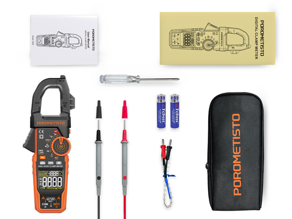 CM06 Clamp Meter Test Leads Thermocouple Storage Case Screwdriver Batteries