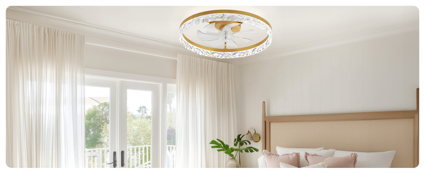 20 inch gold ceiling fan light