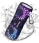 Heysong Portable Bluetooth Speaker, IPX7 Waterproof Wireless Speaker with LED Flashing Lights, Lo...