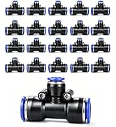 20pcs Drip Irrigation Tee Connectors: 1/4'' Push-to-Fit 3 Way Drip Irrigation Part Barbed Tee Con...