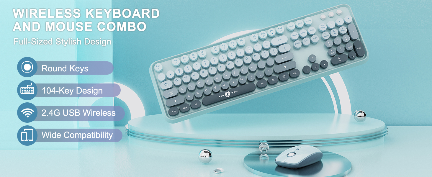 wireless keyboard and mouse retro keyboard and mouse wireless colorful keyboard and mouse wireless