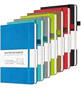 Dotted Journal Notebook, 7 Pack Leather Bullet Dot Grid Journal for Women Men, Notebooks Bulk for...