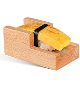 DOITOOL Japanese Style Sushi Rack Wooden Hand Roll Holder for Sushi Sashimi Serving Tray Flat Slo...