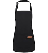 XLSXEXCL Stripes Kids Apron, Kids Cooking Aprons with 2 Pockets, Cute Kids Aprons for Cooking for...
