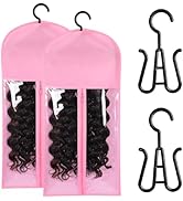 2PCS Wig Holder Wig Storage Portable Wig Bags Storage with Hanger Hair Extension Holder for Styli...