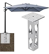Dolibest Heavy Duty In-Ground Umbrella Base, Universal Steel Rustproof Steel Ground Umbrella Stan...