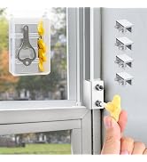 Window Locks,4 Sets Sliding Window Safety Locks with Key for Up and Down Windows,Easy to Install ...