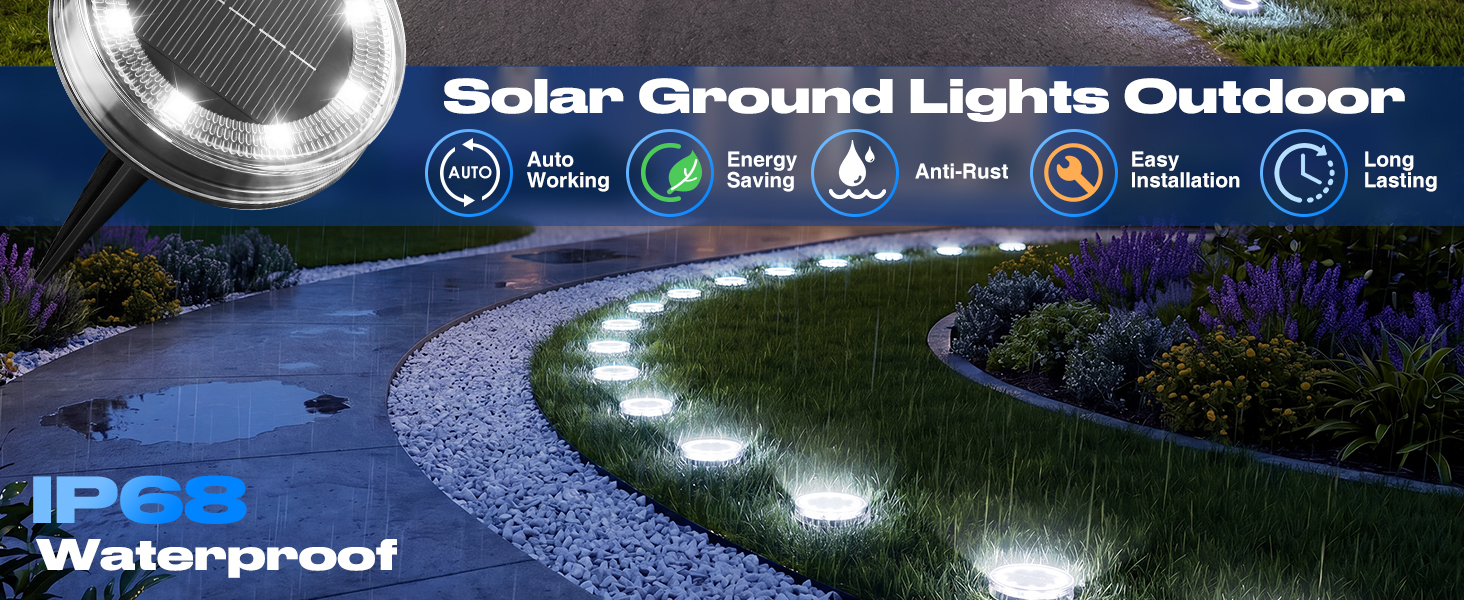 Solar Ground Lights Outdoor Waterproof