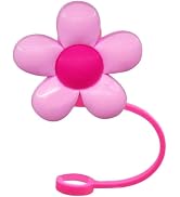 Pink Silicone Straw Topper for Stanley 30&40 Oz,Flower Shaped Straw Cover Cap,Splash Proof Topper...