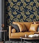 CiCiwind Peel and Stick Wallpaper Gold and Blue Wallpaper Removable Self Adhesive Wallpaper 17.3I...