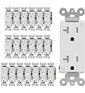 (20 Pack) CML 20 Amp Decorator Receptacle Outlet with Tamper Resistant (TR), 20A/125V, 3-Year War...
