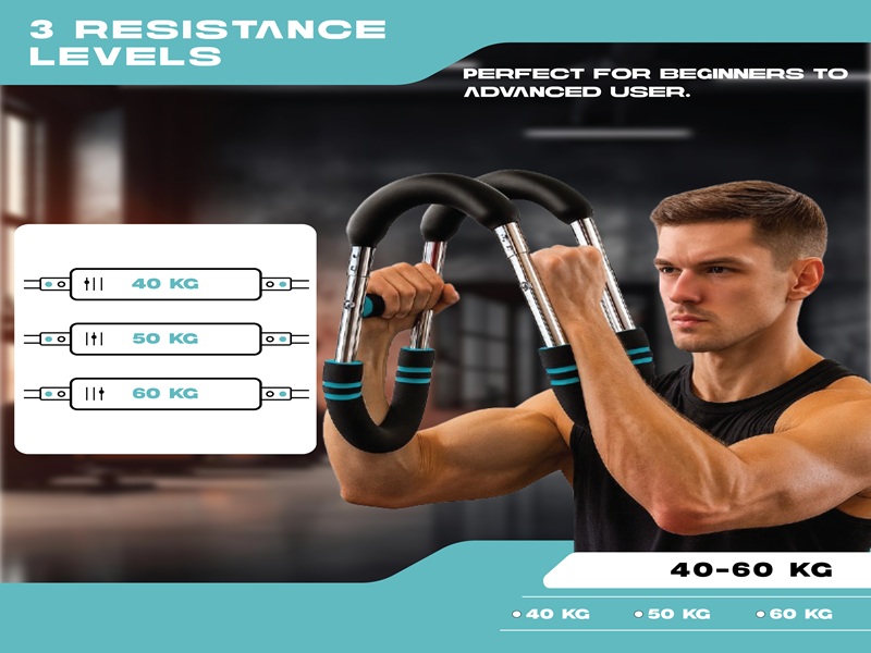 Three resistance levels 40 50 60 KG adjustable bar