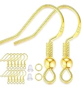XIANNVXI 900pcs Earring Hooks,Gold Plated Hypoallergenic Earring Hooks for Jewelry Making Earring...