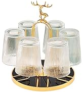 Rotating Bottle Drying Rack, Light Luxury Non-Slip Glass Cup Drying Holder, Elk Design Mug Organi...