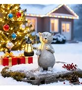 Animal Garden Statue with Solar Lantern, Cute for Patio, Balcony, Yard, Lawn, Gift for Grandma, G...