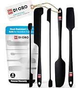 DI ORO Silicone Jar Spatulas for Scraping - Rubber Spatulas Silicone Heat Resistant - Kitchen Spa...