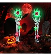 Halloween Decorations Outdoor, 2 Pack Halloween Skeleton Hands Decorations | with Eyeball & Spide...