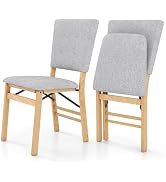 Giantex Folding Dining Chairs Set of 2, Armless Kitchen Chair w/Padded Seat & Tilt Backrest, Rubb...
