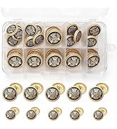 Sewing Buttons for Blazer, 28pcs Metal Blazer Buttons for Clothes, 18mm/0.7IN 23mm/0.9IN Replacem...