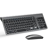 Wireless Keyboard and Mouse Ultra Slim Combo, TopMate 2.4G Silent Compact USB 2400DPI Mouse and S...