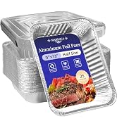 MARLOCA 9x13 Aluminum Foil Pans with Lids (25 Pack) - Half Size Disposable Baking Pans, Takeout C...