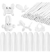 KAWKALSH 150pcs Long Balloons with Pump, White 260 Balloons Animal Kit Premium Latex Twisting Mod...