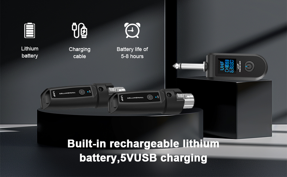 Wireless microphone transmitter and receiver