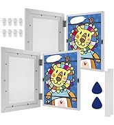 2PCS Kids Art Frame Set A4 8.5x11 Letter Size Front Opening Photo Frames Wooden Kids Artwork Disp...