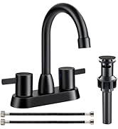 WRISIN Bathroom Sink Faucet, Bathroom Faucets for Sink 3 Hole with Pop-up Drain and Supply Lines,...