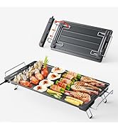 iTRUSOU Electric Griddle with Removable Touch Panel, IPX9 Waterproof, Dishwasher-Safe, 1300W Fast...