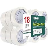 Clear Packing Tape, HERKKA 18 Rolls Heavy Duty Packaging Tape for Shipping Packaging Moving Seali...
