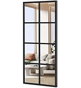 DUMOS Wall Mirror 24" x 36", Rectangle Window Pane Decorative Mirror, Metal Framed Wall Mounted M...