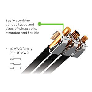 Wago lever nuts solid, stranded, flexible wire