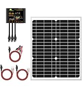 SUNER POWER 20 Watts Mono Crystalline 12V Solar Panel Kits - Waterproof 20W Solar Panel + Upgrade...