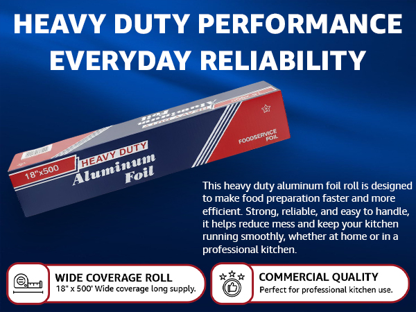 Heavy Duty Commercial Grade Food Safe Aluminum Foil Roll