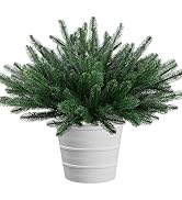12PCS Artificial Pine Branches, Faux Christmas Greenery Stems for Decorating Real Touch Pine Pick...
