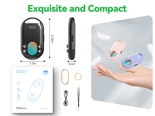 The tracker is compact and portable, comes with multiple keyrings.