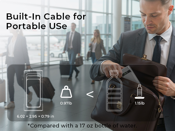 Built-In Cable for Portable Use