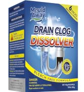 Drain Clog Dissolver — 6 Pre-Measured Treatments | Bleach-Free Drain Cleaner Powder for Hair, Gre...