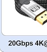 VoroDcip USB C to DisplayPort 1.4 Cable 10ft, 8K@60Hz 4K@120Hz 2K@180Hz 1080P@360Hz USBC to DP Di...