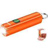Blukar Rechargeable EDC Flashlight, Mini Keychain Flash Light with 3 Lighting Modes, Memory Funct...