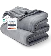 Bedsure GentleSoft Fleece Bed Blankets Queen Size Grey - Soft Warm Spring Blanket Lightweight Coz...