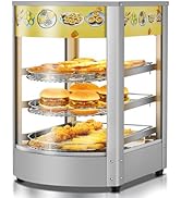 Commercial Food Warmer Pizza Warmer Display, 3-Tier Food Warmer Countertop with LED Lighting, 86?...