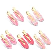 KesaPlan 10PCS No Bend Hair Clips, Pink No Crease Hair Clips for Styling, Acrylic Resin Flat Duck...