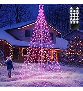 Lomotech Christmas Tree Lights - 10Ft 404 LED with 7.08" Topper, Remote Controll Waterproof Iron ...