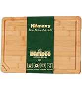 Homaxy Extra Large Organic Bamboo Cutting Boards for Kitchen, 18"x12" Wooden XL Cutting Board wit...