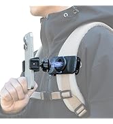 Rugvis Magnetic Phone Clip Mount for Backpack Strap, 360° Rotating Hands-Free Phone Holder Compat...