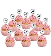 JOERSH 24pcs Disco Ball Cupcake Toppers - 1970s Disco Ball Picks Disco Theme Cake Decorations for...