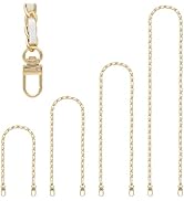 Gold Purse Chain Strap, 4 Different Sizes Replacement Bag Chain Strap, Leather Metal Braided Chai...