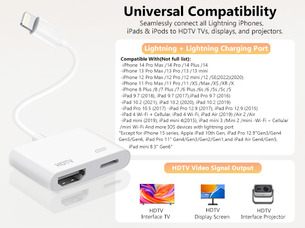 iphone to HDTV adapter for tv